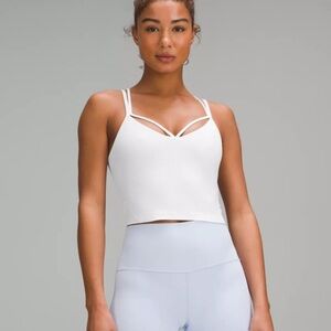 lululemon athletica White Ribbed Strappy Crop Tank
